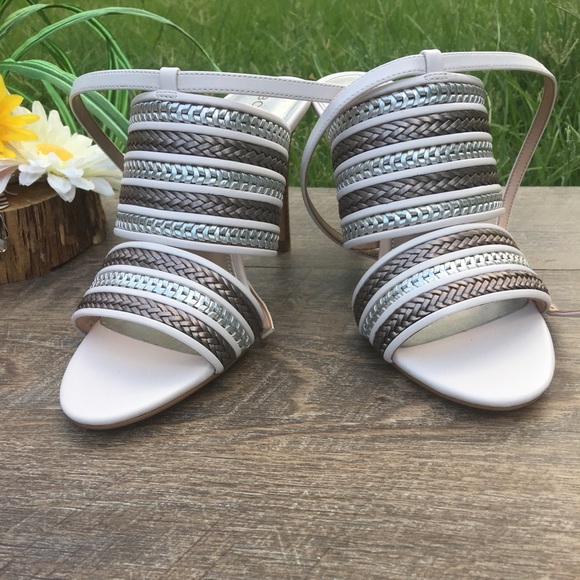 BCBGENERATION BRAIDED BUCKLE BACK HEELS - Picture 1 of 7